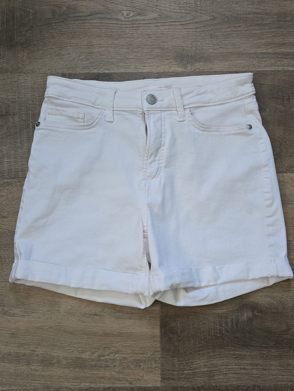 Lauren Conrad High Rise White Denim Shorts Size 6